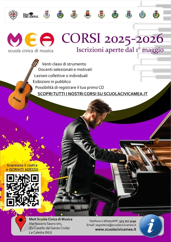 MEA Scuola Civica di Musica - Aperte le iscrizioni ai Corsi 2025/2026