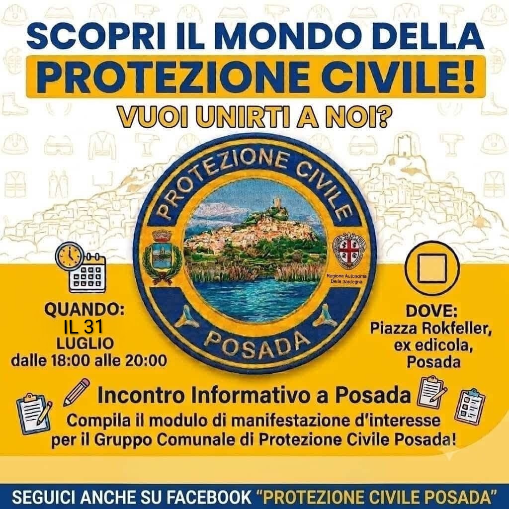 PROTEZIONE CIVILE POSADA: Nuove Adesioni!